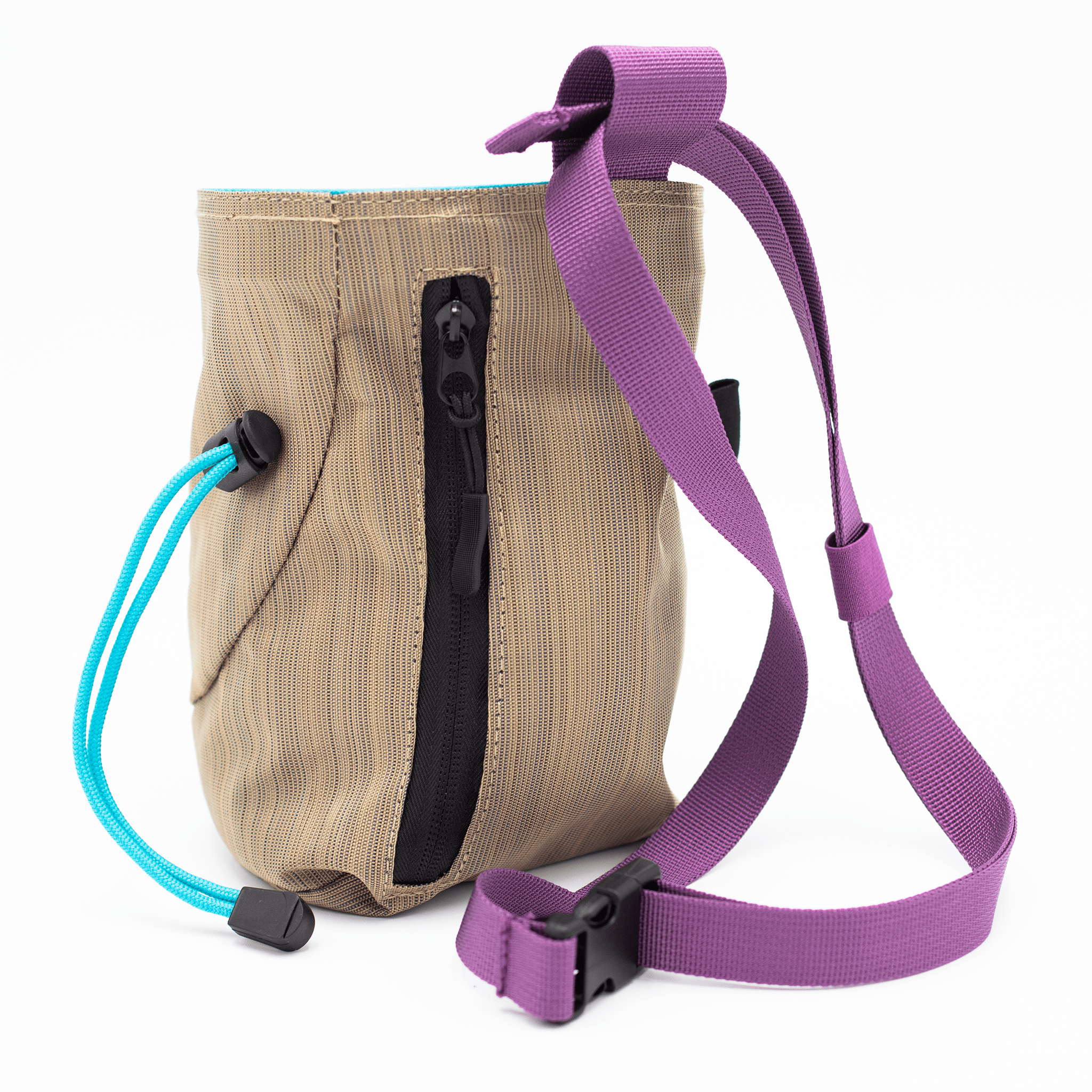 Tan and Purple Underground Climbing Chalk Bag