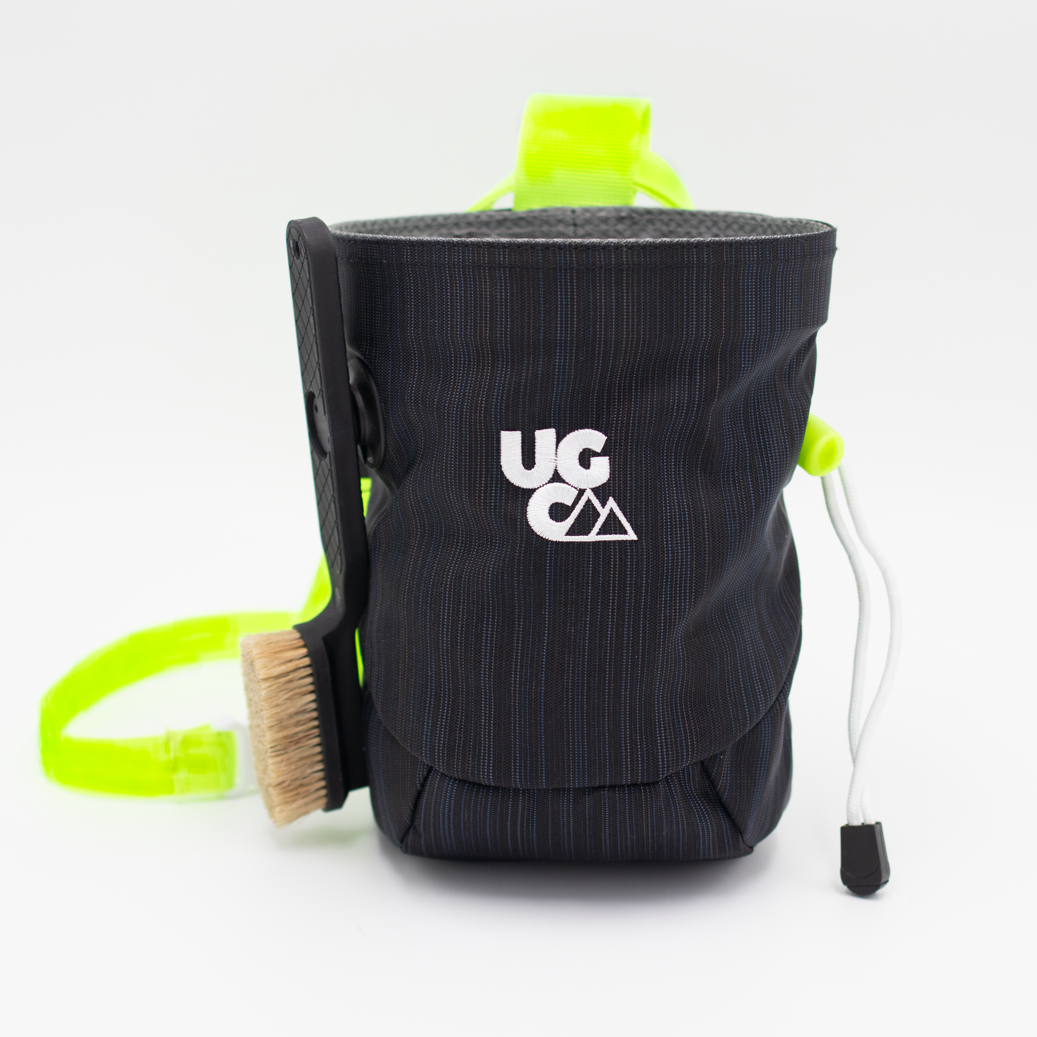 Black and Neon Underground Climbing Chalk Bag with Magnetic Brush