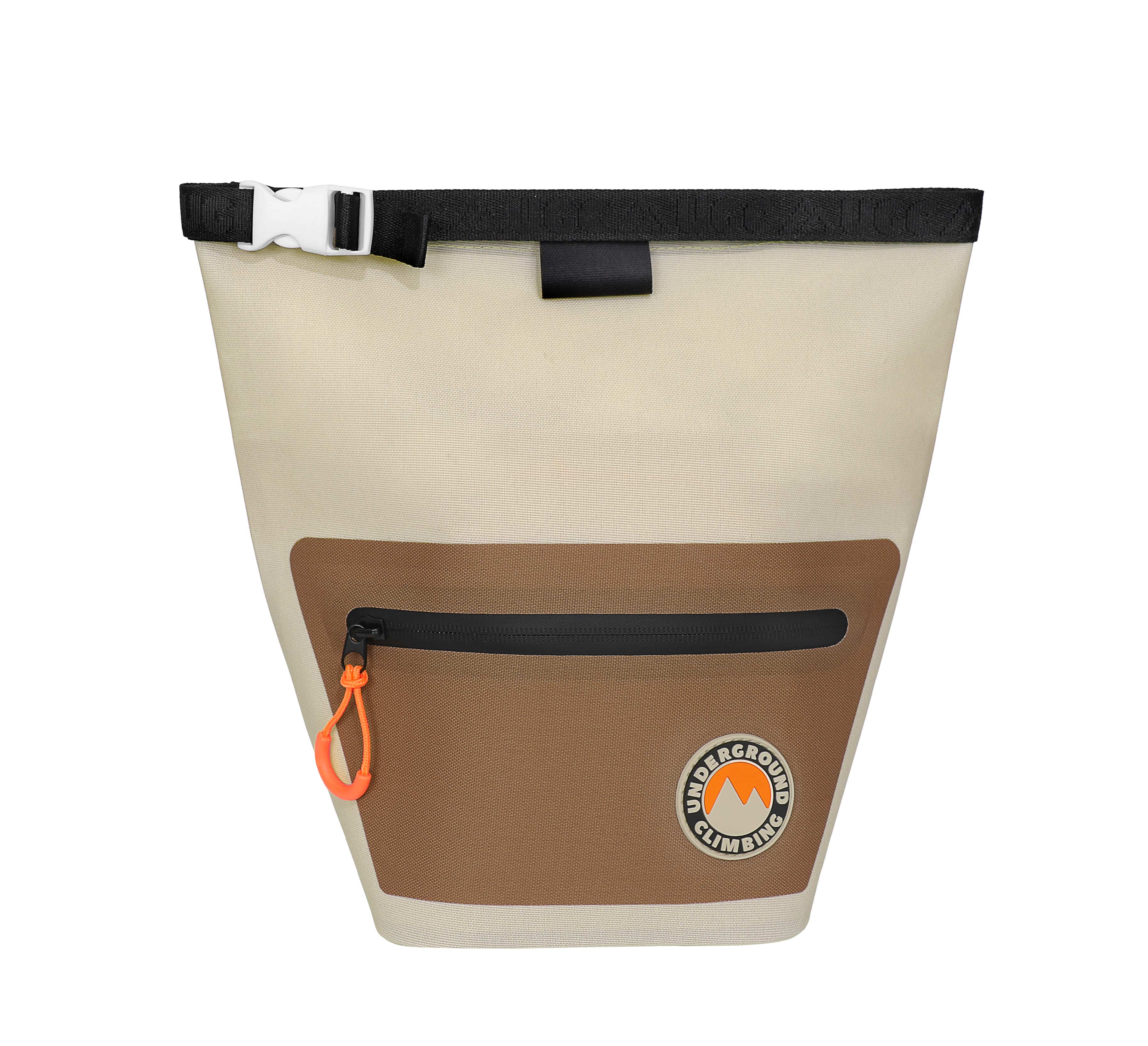 Tan and Brown Chalk Bucket with Magnetic Closure